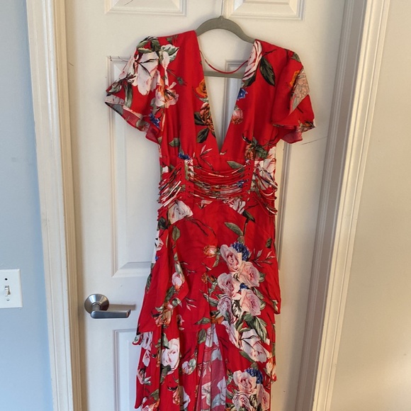 Floral Red Maxi Dress - Picture 2 of 7